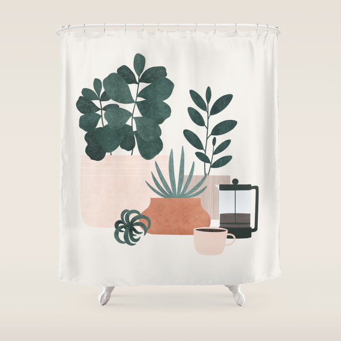 Coffee & Plants x The Sill Shower Curtain Gallery Image 1