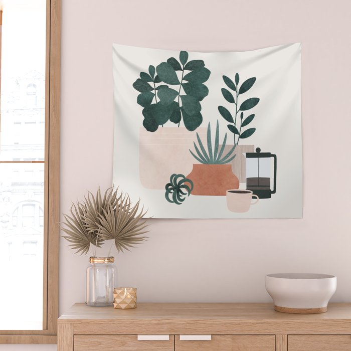 Coffee & Plants x The Sill Wall Tapestry Gallery Image 2