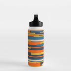 Wright Geometric Mid Century Modern Abstract Pattern Blue Orange Mustard Water Bottle Gallery Image 3