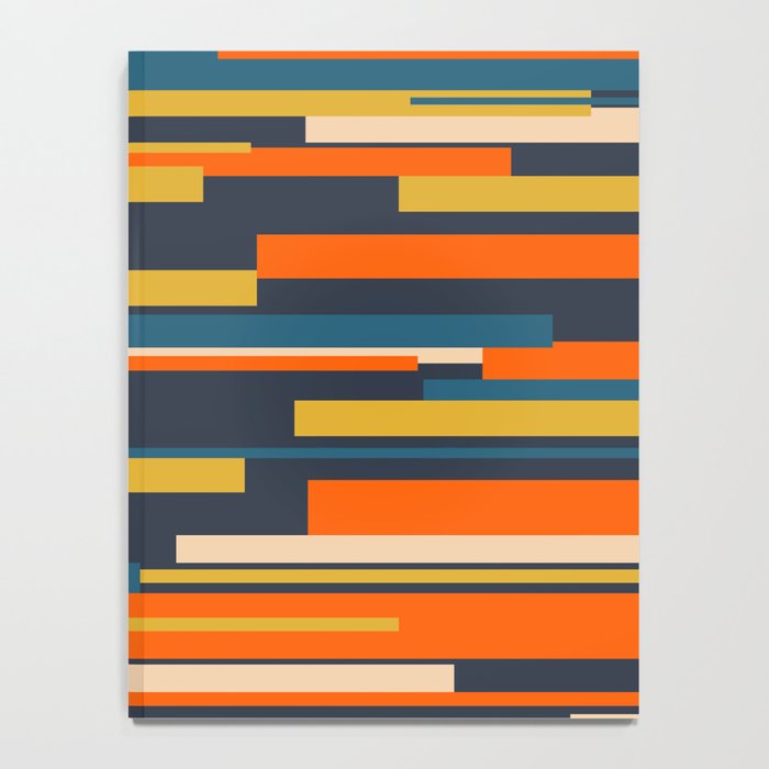 Wright Geometric Mid Century Modern Abstract Pattern Blue Orange Mustard Notebook Gallery Image 4