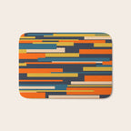 Wright Geometric Mid Century Modern Abstract Pattern Blue Orange Mustard Bath Mat Gallery Image 1