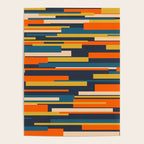 Wright Geometric Mid Century Modern Abstract Pattern Blue Orange Mustard Poster Gallery Image 4