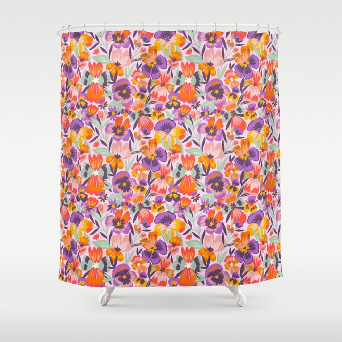 Pansies Shower Curtain Gallery Image 1