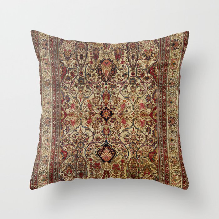Lavar Kirman Southeast Persian Rug Print Throw Pillow Gallery Image 1