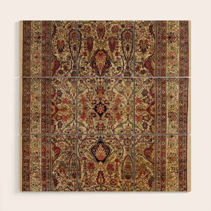 Lavar Kirman Southeast Persian Rug Print Wood Wall Art Gallery Image 1