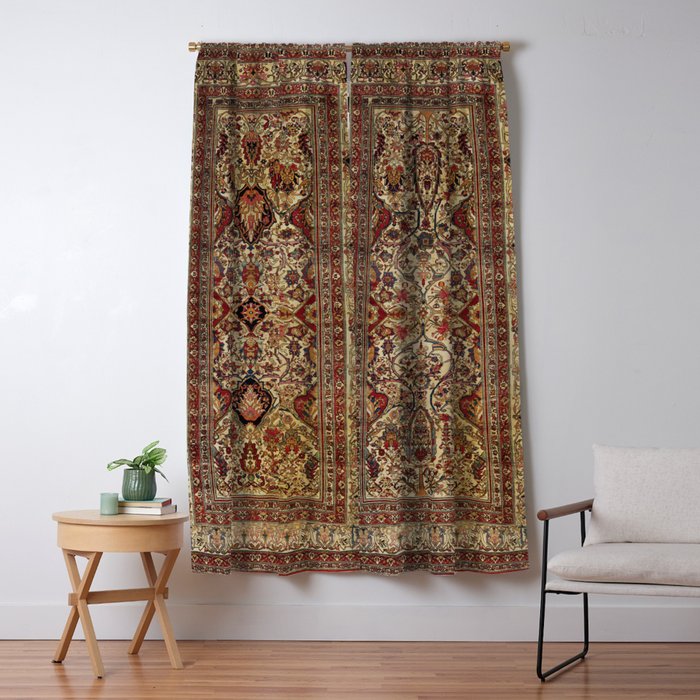 Lavar Kirman Southeast Persian Rug Print Window Curtain Gallery Image 1