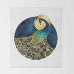 Golden Peacock Throw Blanket Gallery Image 2