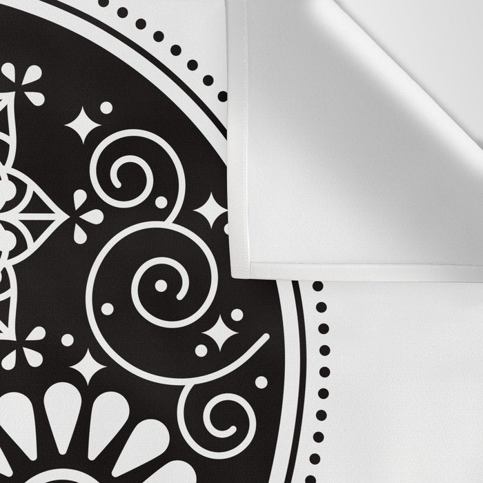 DÃ­a de Muertos Calavera â¢ Mexican Sugar Skull - Black Palette Wall Tapestry Gallery Image 3