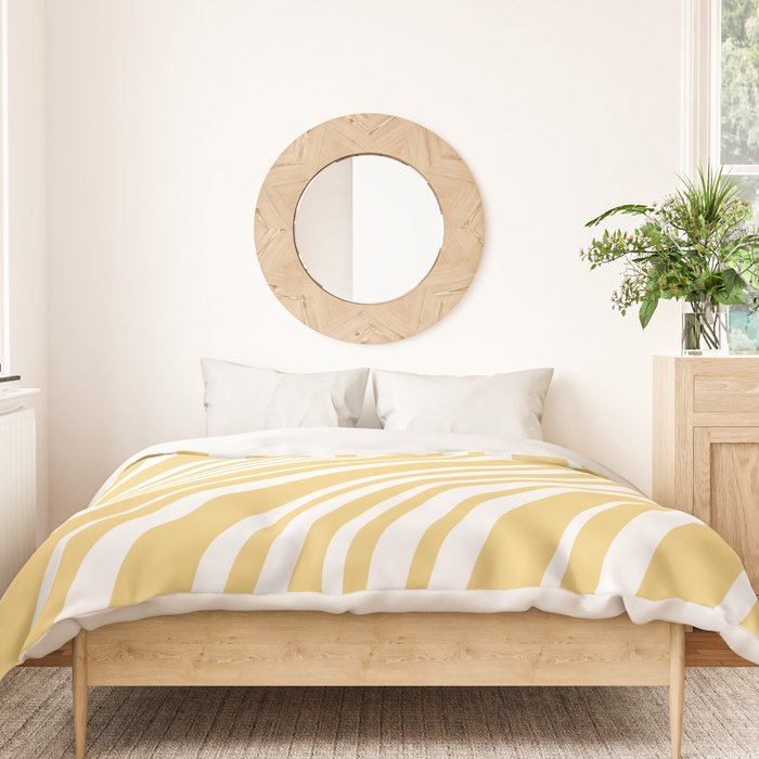 Wavy Stripes XLIV - Pastel Yellow Duvet Cover Gallery Image 3