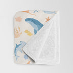 Sea Animals Pattern Throw Blanket Gallery Image 3