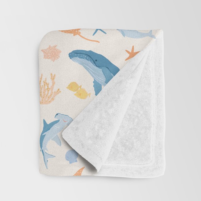 Sea Animals Pattern Throw Blanket Gallery Image 3