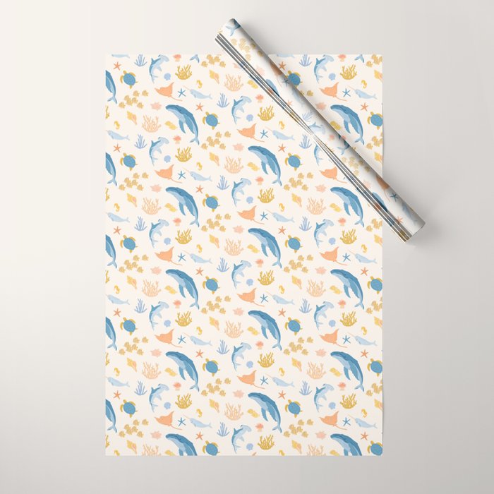 Sea Animals Pattern Wrapping Paper Gallery Image 1