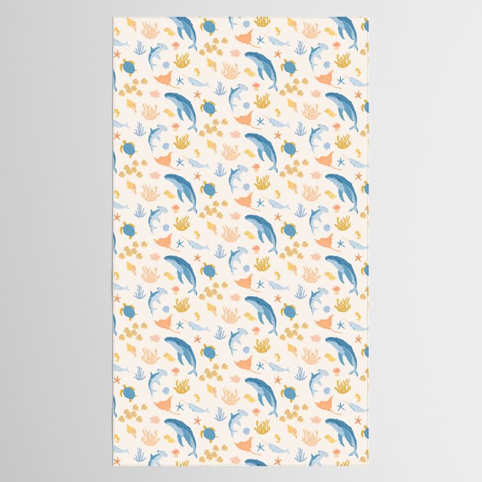Sea Animals Pattern Tablecloth Gallery Image 2