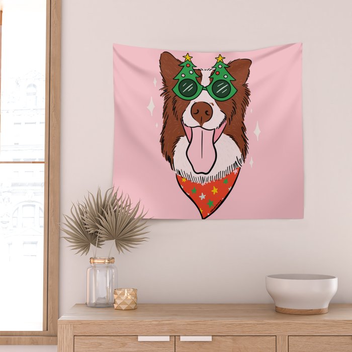 Christmas Dog Wall Tapestry Gallery Image 2