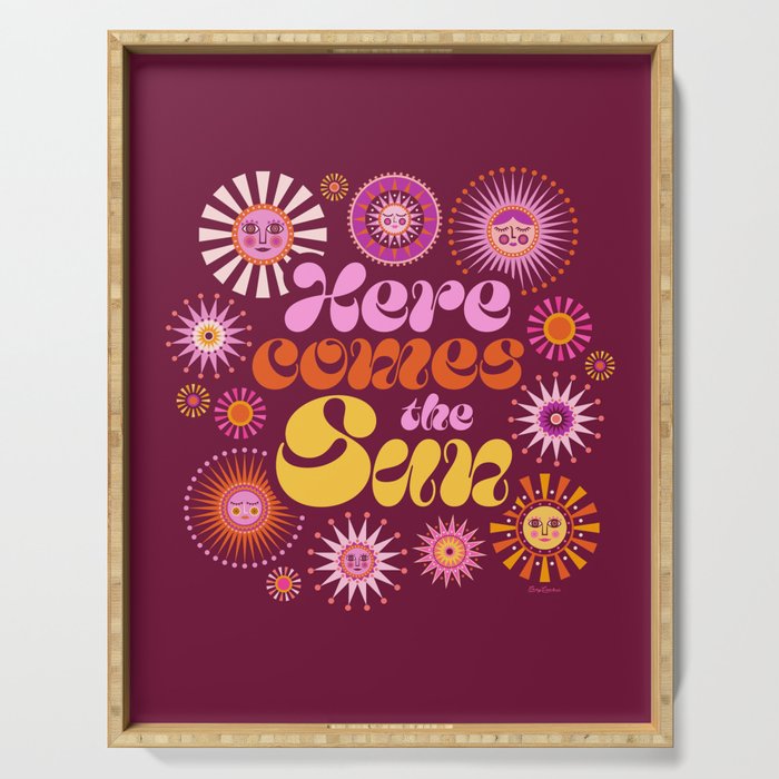 Here Comes the Sun - Pink and Magenta Serving Tray Gallery Image 1
