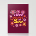 Here Comes the Sun - Pink and Magenta Stationery Card Gallery Image 2