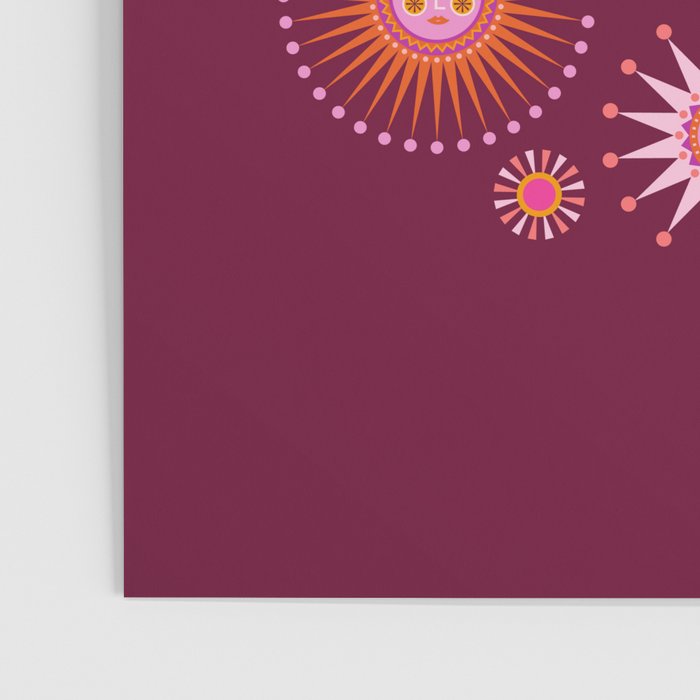 Here Comes the Sun - Pink and Magenta Poster Gallery Image 3