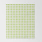 Gingham Check Pattern in Light Lime Green and White Throw Blanket Gallery Image 2