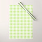 Gingham Check Pattern in Light Lime Green and White Wrapping Paper Gallery Image 1