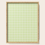 Gingham Check Pattern in Light Lime Green and White Serving Tray Gallery Image 1