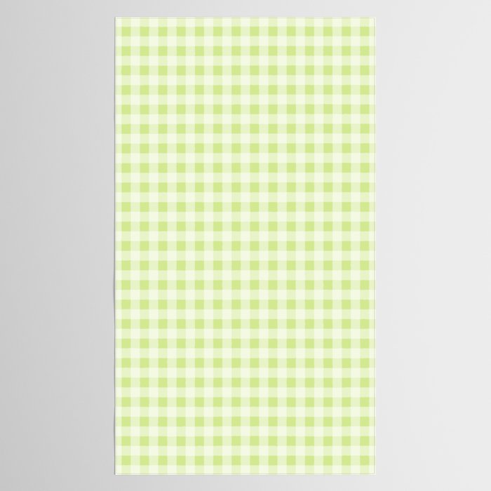 Gingham Check Pattern in Light Lime Green and White Tablecloth Gallery Image 2