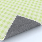 Gingham Check Pattern in Light Lime Green and White Rug Gallery Image 4
