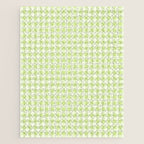 Gingham Check Pattern in Light Lime Green and White Jigsaw Puzzle Gallery Image 1