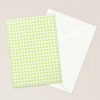 Gingham Check Pattern in Light Lime Green and White Stationery Card Gallery Image 2