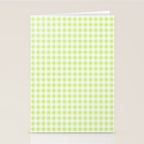 Gingham Check Pattern in Light Lime Green and White Stationery Card Gallery Image 2