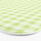 Gingham Check Pattern in Light Lime Green and White Bath Mat Gallery Image 3