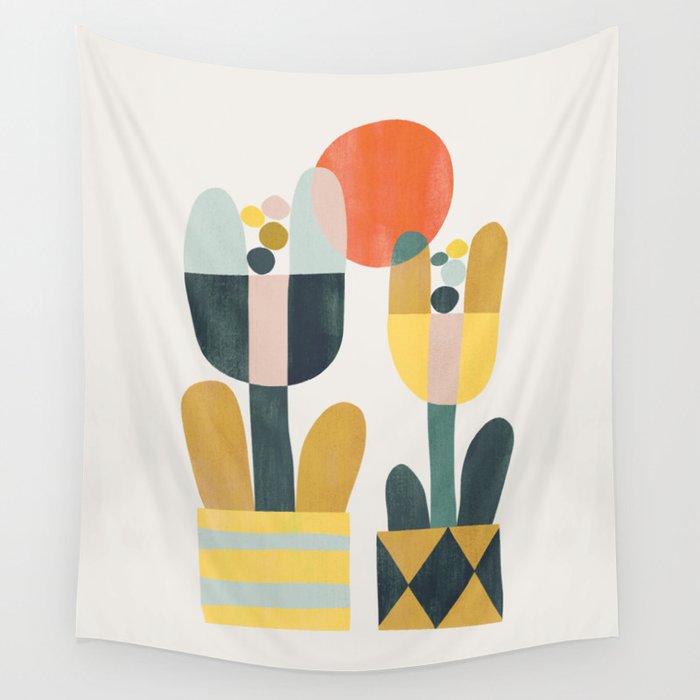 Two flowers Wall Tapestry Gallery Image 1