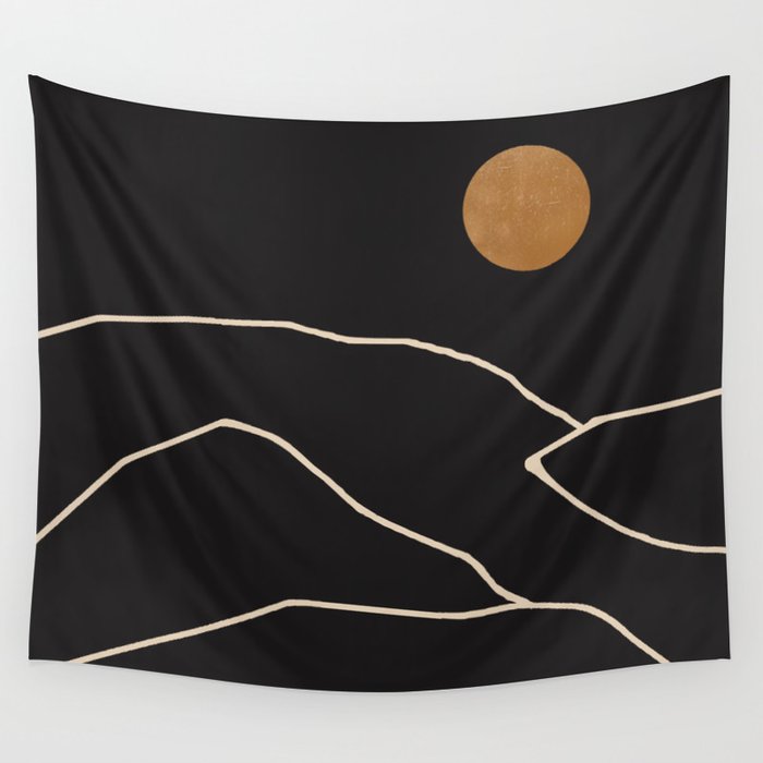 Minimal Abstract Art Landscape 38 Wall Tapestry Gallery Image 1