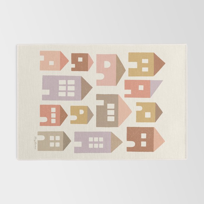 Happy Houses - Earth Tones Rug Gallery Image 2