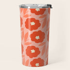 Bold Flower - Red and Peach Travel Mug Gallery Image 2