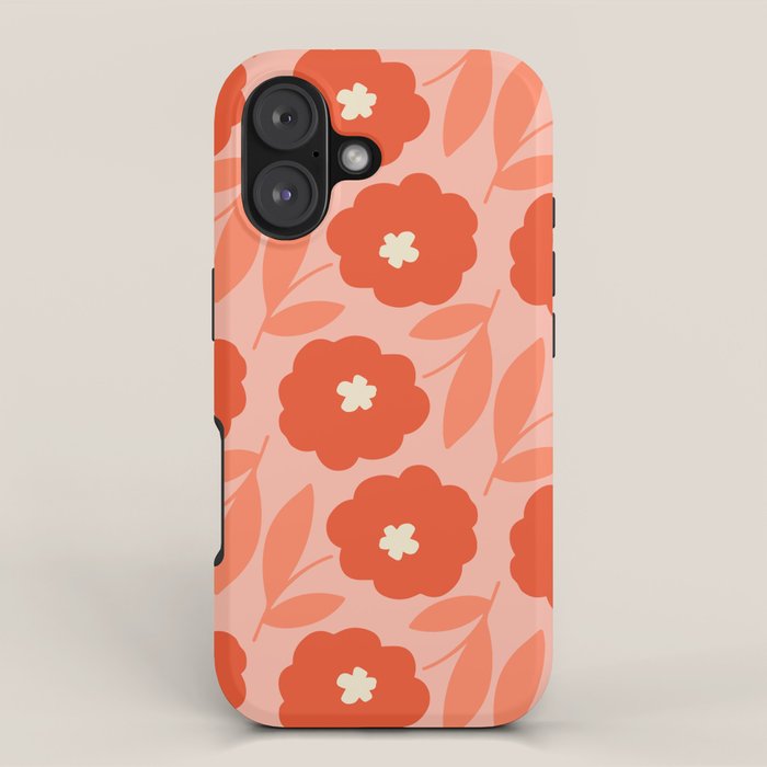 Bold Flower - Red and Peach iPhone Case Gallery Image 1