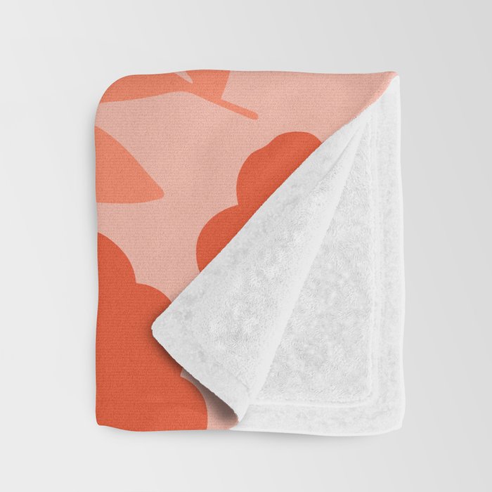 Bold Flower - Red and Peach Throw Blanket Gallery Image 3
