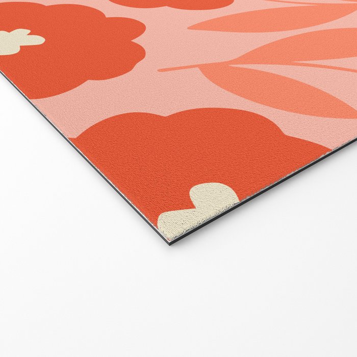 Bold Flower - Red and Peach Welcome Mat Gallery Image 2