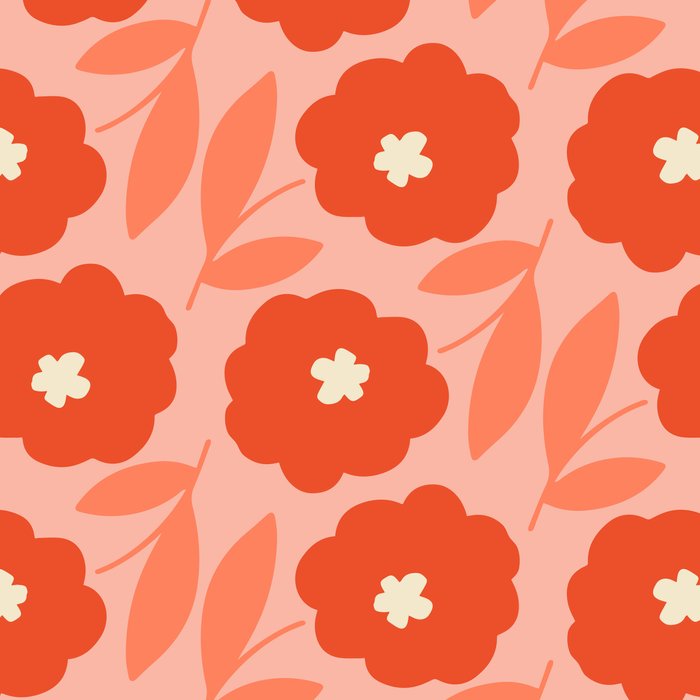 Bold Flower - Red and Peach Coffee Mug Gallery Image 2