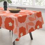 Bold Flower - Red and Peach Tablecloth Gallery Image 3