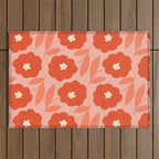Bold Flower - Red and Peach Outdoor Rug Gallery Image 1