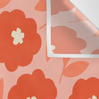 Bold Flower - Red and Peach Wall Tapestry Gallery Image 3