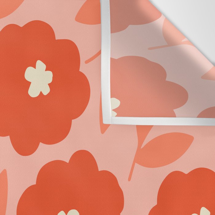 Bold Flower - Red and Peach Wall Tapestry Gallery Image 3