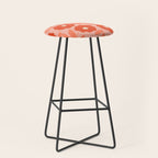 Bold Flower - Red and Peach Stool Gallery Image 1