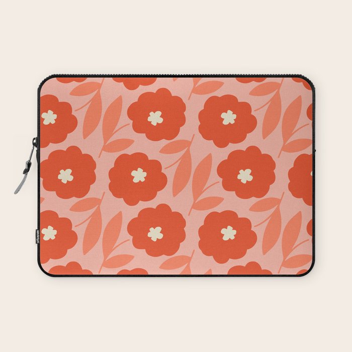 Bold Flower - Red and Peach Laptop Sleeve Gallery Image 1