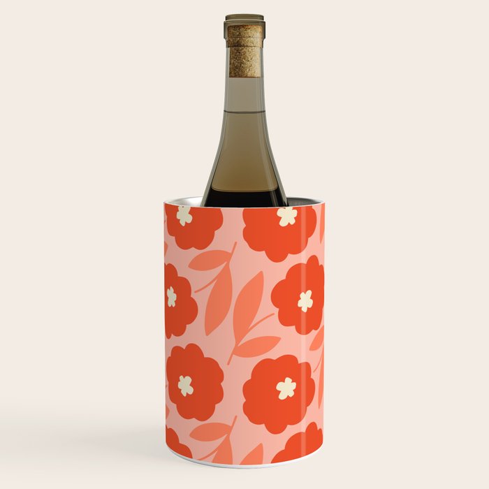 Bold Flower - Red and Peach Wine Chiller Gallery Image 1