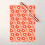 Bold Flower - Red and Peach Wrapping Paper Gallery Image 1