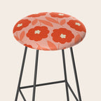 Bold Flower - Red and Peach Stool Gallery Image 2