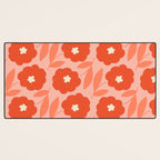 Bold Flower - Red and Peach Desk Mat Gallery Image 3