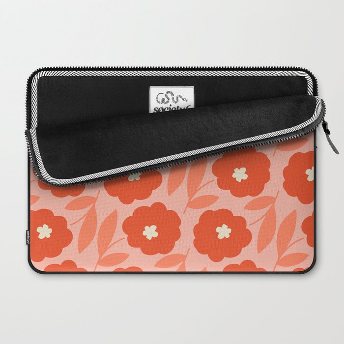 Bold Flower - Red and Peach Laptop Sleeve Gallery Image 2