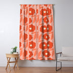 Bold Flower - Red and Peach Window Curtain Gallery Image 5